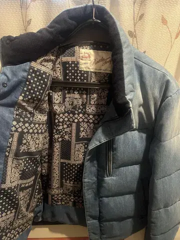 남성용 비기 데님 패턴 다운 자켓