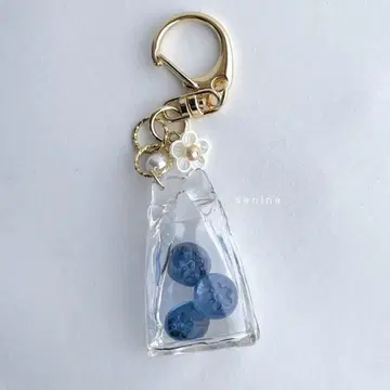 senine handmade/블루베리가 들어간 투명 에코백 키링
