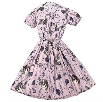 [ 새상품급 ] PINK HOUSE 블루베리팜 프린트 미디 원피스