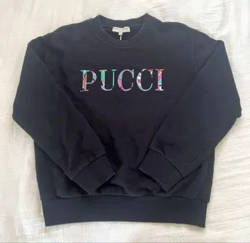 정품, PUCCI 블랙 로고 맨투맨