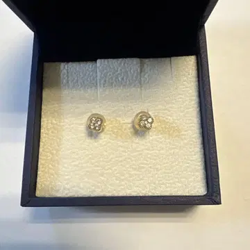 반돔 아오야마 플라워 모티브 다이아몬드 귀걸이