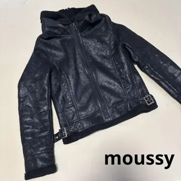 moussy 블랙 가죽 자켓 라이더 자켓 구제 의류 vintage