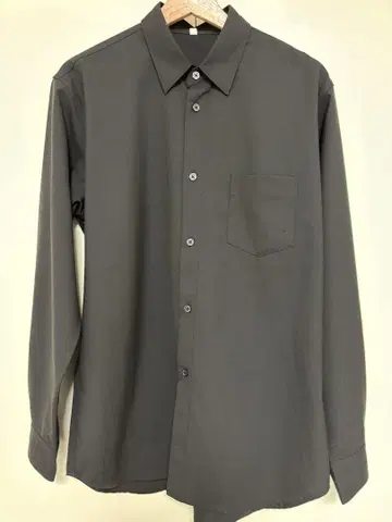 무지 라보 muji labo 울 혼방 레귤러 카라 셔츠 블랙