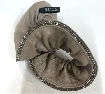 acca 가죽 스와로브스키 스크런치 그레이&실버