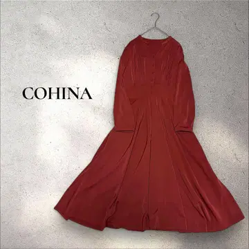 새상품급 COHINA 턱 플레어 롱 원피스