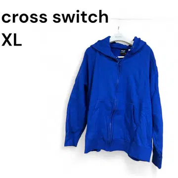 CROSS SWITCH 풀 집업 후드티 XL 파랑