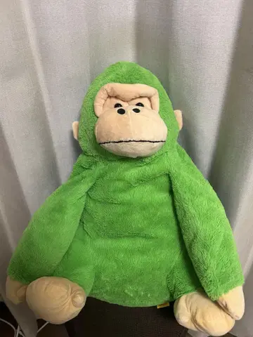 그린 컬러 고릴라 봉제 인형 후드 부착