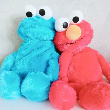 엘모와 쿠키 몬스터 big 봉제 인형 세트 2011년 45cm