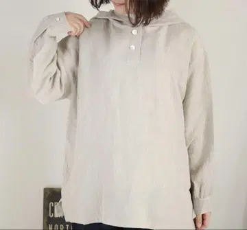 nachukara 나 동탁 린넨 후드 풀오버 블라우스