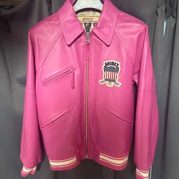 AVIREX 핑크 가죽 자켓 M 사이즈