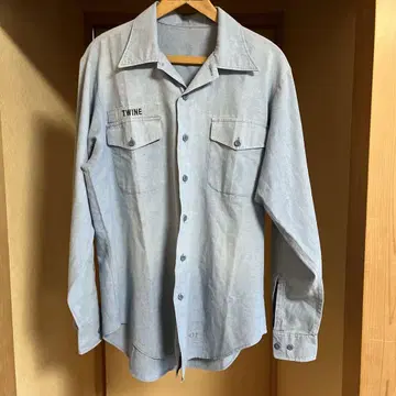 vintage90s 미군 실물 U.S.NAVY 샴브레이 워크 셔츠 긴팔