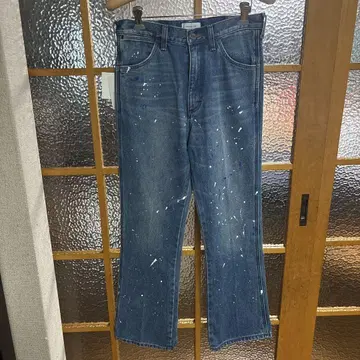 택 포함 새상품 Wrangler 페인트 가공 데님 팬츠 사이즈 M