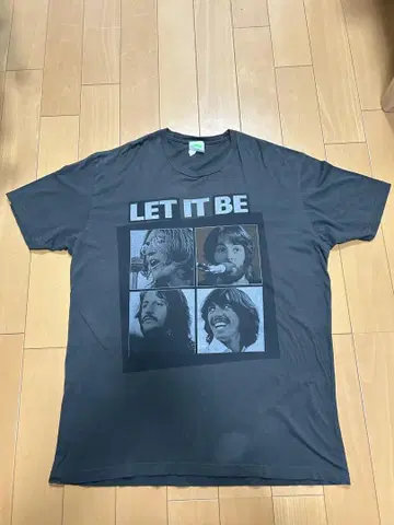 비틀즈 LET IT BE 티셔츠 다크 그레이 구제 의류 Beatles