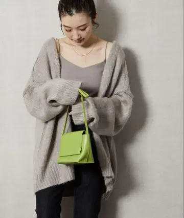 깊은 V넥 샤기 니트 2way 가디건 ( 앞뒤 2WAY )