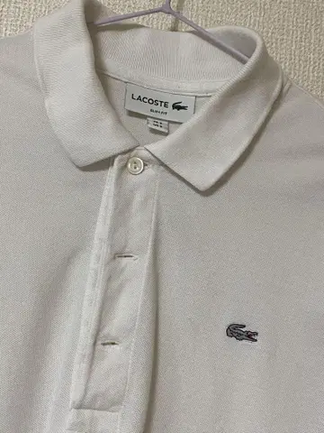 LACOSTE SLIM FIT 화이트 피케 셔츠