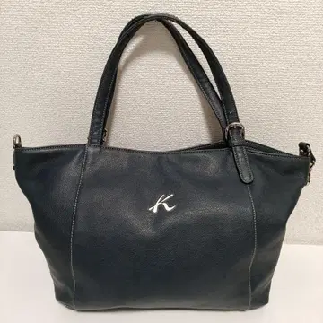 KITAMURA 네이비 합성 피혁 숄더백