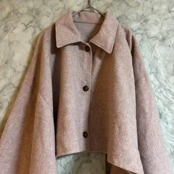 르쉘블루 울 혼방 핑크 크롭 자켓