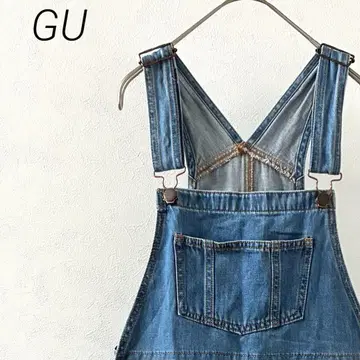 GU 데님 살로펫 스트레이트 팬츠 포켓 부착 심플 레이어드