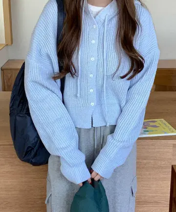 SONA 긴팔 버튼 드롭 숄더 가디건 한국