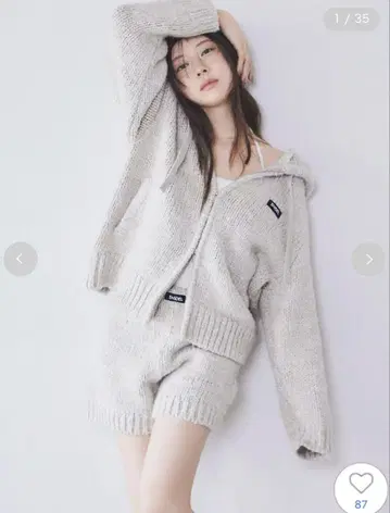 [ 미사용 새상품 ] SNIDEL 로빙 니트 후디 / 숏팬츠