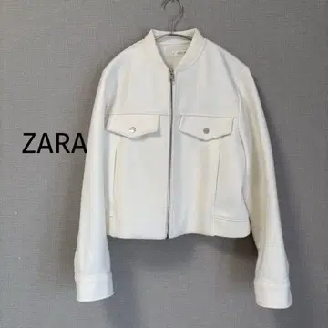 ZARA 아이보리 크롭 블루종