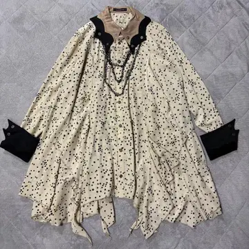 새상품급 아르곤킨 박쥐 옷깃 체인 별 패턴 셔츠 미니 원피스