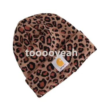 Carhartt 레오파드 무늬 니트 모자