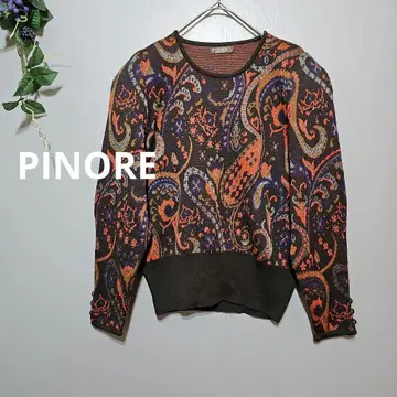 [ PINORE ] 페이즐리 무늬 긴팔 니트모 혼방 스웨터