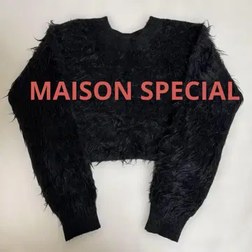 MAISON SPECIAL 블랙 모헤어 퍼 스웨터