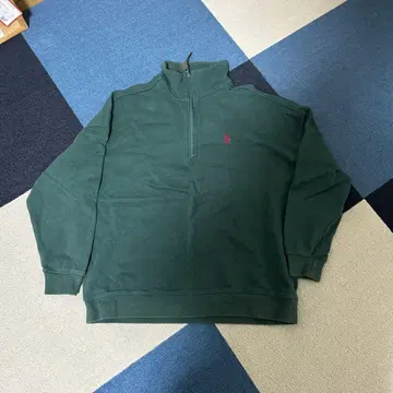 U.S. POLO ASSN. 하프 지퍼 트레이닝복 M 다크 그린