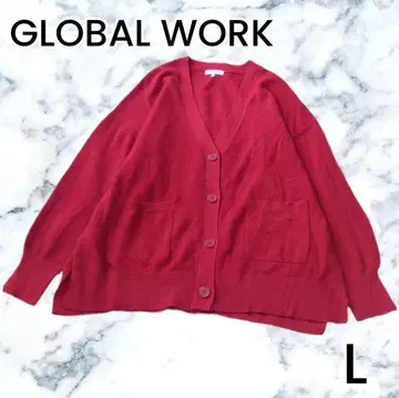 [ GLOBAL WORK ] 레드 세탁 가능한 메쉬 가디건 L 사이즈