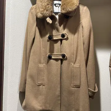 INGNI 베이지 퍼 울 피코트