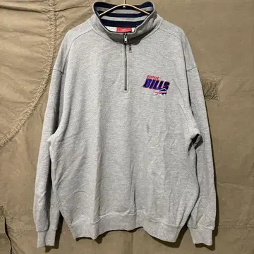 NFL Buffalo Bills 그레이 하프 지퍼 트레이닝복