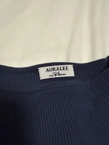 AURALEE 코튼 100% 리브 긴팔 스웨터 사이즈 0