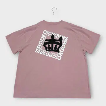 새상품 RODEOCROWNS 백 프린트 반팔 T셔츠 핑크 F