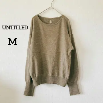 새상품급 언타이틀 펑크소매 긴팔 니트 라운드넥 브라운 M 5575