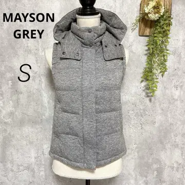 [ 메이슨 그레이 ] 다운 베스트 다운 90% 후드 풀 집업 그레이 S
