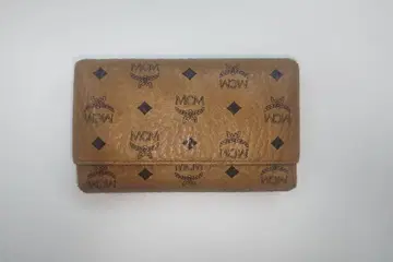MCM 3단 폴더형 지갑 브라운