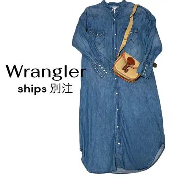 SHIPS 쉽스 별주 Wrangler 데님 원피스 밴드 카라