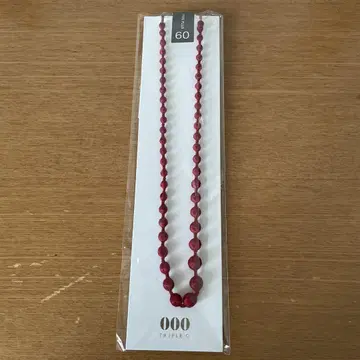 트리플 오우 목걸이 60cm 빨간색