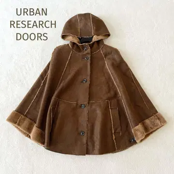 URBAN RESEARCH DOORS 페이크 무스탕 케이프 코트 프리