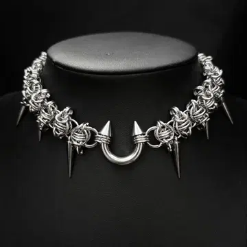 chainmail circular barbell necklace