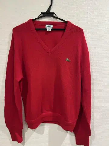 IZOD LACOSTE 빨간색 V넥 스웨터 M