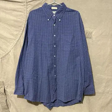 L.L.Bean 네이비 체크 무늬 긴팔 셔츠