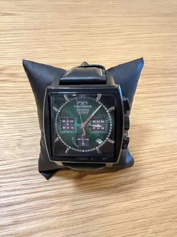TECHNOS 크로노그래프 스퀘어형 손목시계