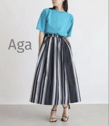 Aga 아가 야마다야 타프타 스트라이프 스커트 사이즈 M
