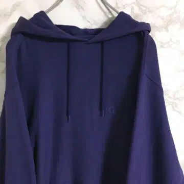 [ 레어 컬러 x 리버스 위브 ] 챔피온 원포인트 자수 후드티 보라색 M