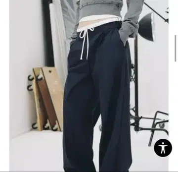 ZARA 와이드 레그 팬츠 더블 허리 밴딩
