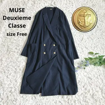새상품급 두지엠 클라세 발란사 롱 자켓 코트 골드 버튼 네이비 컬러