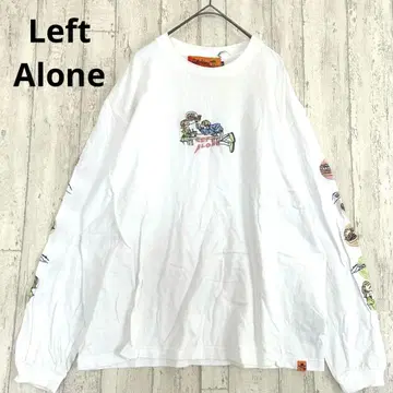 레프트 얼론 Left Alone 자수 긴팔 T셔츠 [ M ] 롱티 화이트